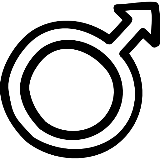 Male hand drawn symbol outline  icon