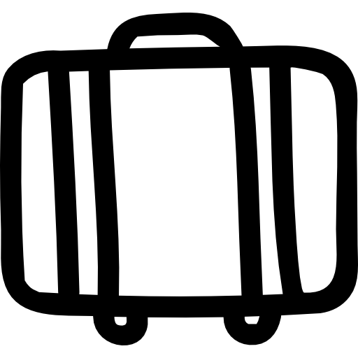 valise à bagages contour dessiné à la main à partir de la vue latérale  Icône