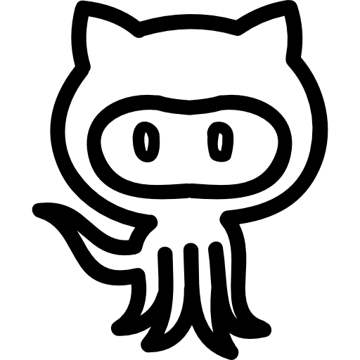 Octocat hand drawn logo outline  icon