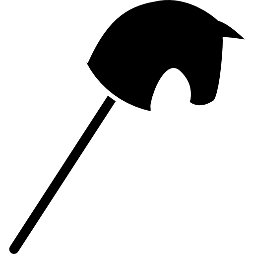 cabeza de caballo de juguete en un palo silueta negra  icono