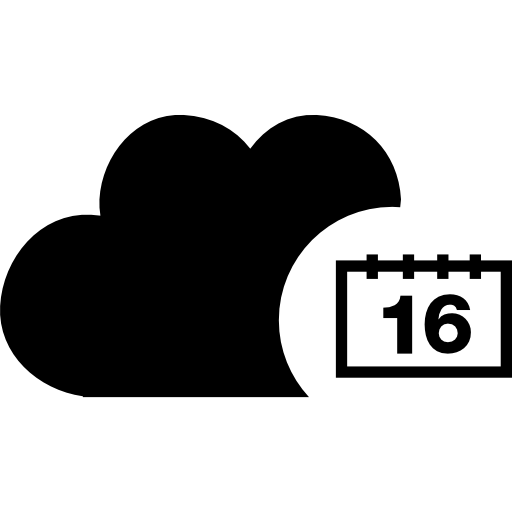 symbole d'outil de calendrier de nuage  Icône