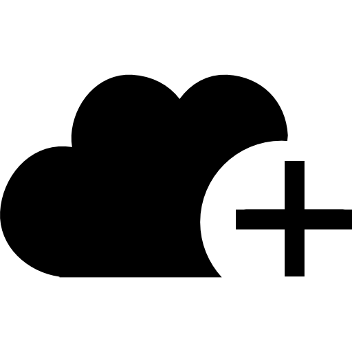 Cloud with plus sign  icon