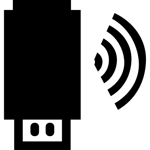 dispositivo usb com sinal  Ícone