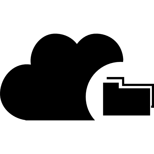 cloud data-interface symbool met kleine map  icoon