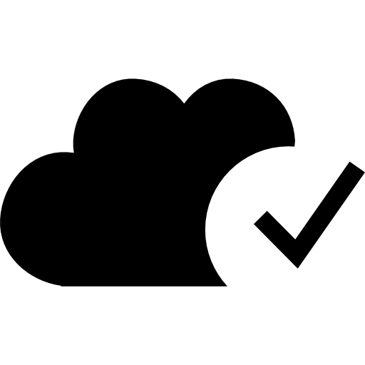 Cloud with verification sign  icon