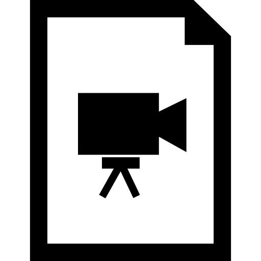 símbolo de interfaz de documento de video  icono