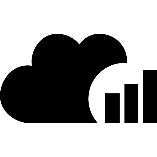 gráfico de barras de nuvem  Ícone