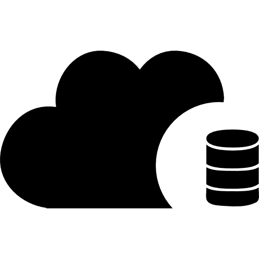 cloud con dati sul server  icona