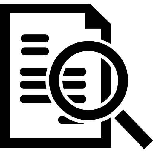symbole d'interface de recherche de document  Icône