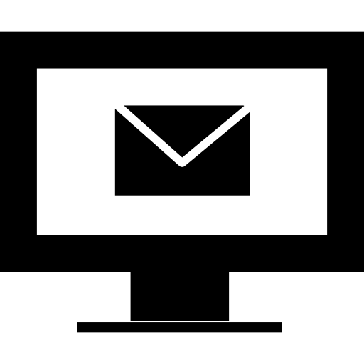 courriel de l'ordinateur sur le symbole de l'interface de l'écran du moniteur  Icône