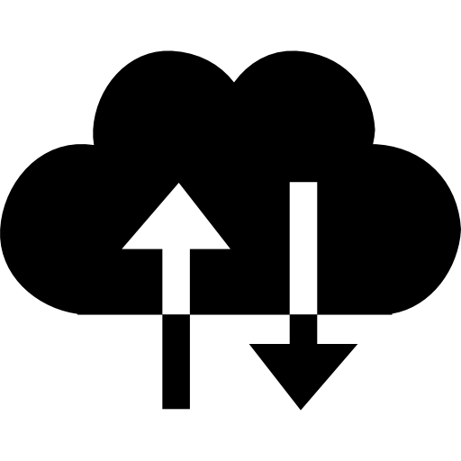 simbolo di scambio cloud con coppia di frecce su e giù  icona