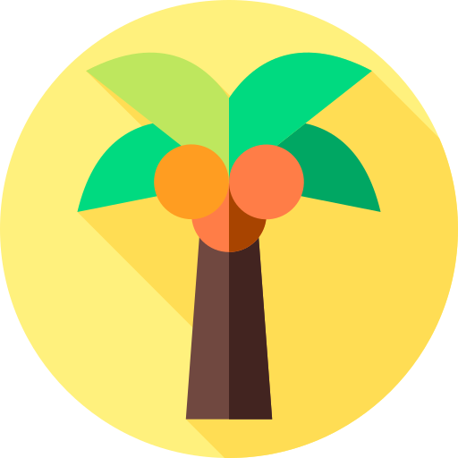 Árbol de coco Flat Circular Flat icono