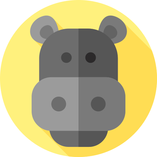 hipopótamo Flat Circular Flat icono