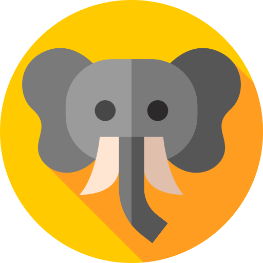 elefante Flat Circular Flat icono