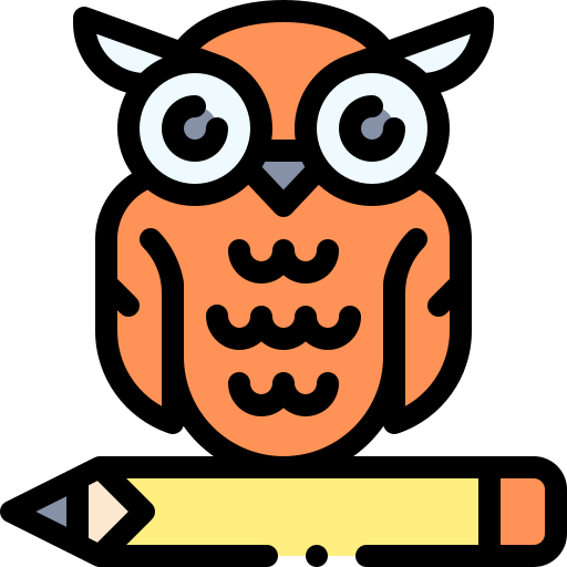 Owl Detailed Rounded Lineal color icon
