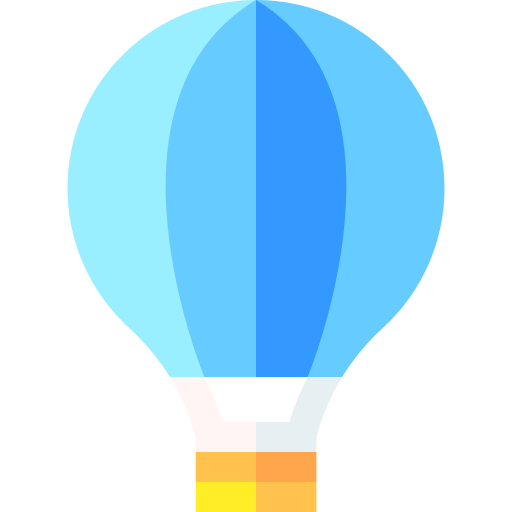 heteluchtballon Basic Straight Flat icoon