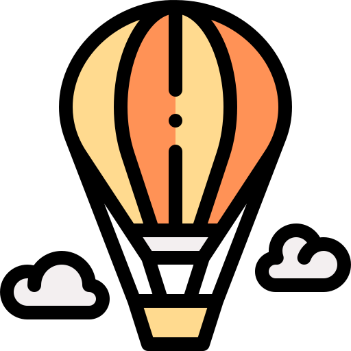 Hot air balloon Detailed Rounded Lineal color icon