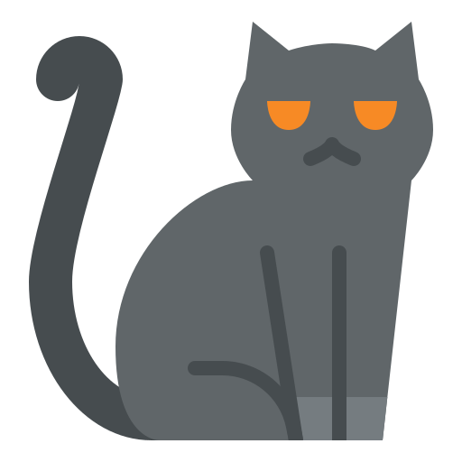 gato negro Iconixar Flat icono