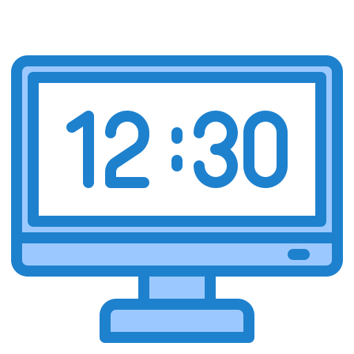 reloj despertador digital srip Blue icono