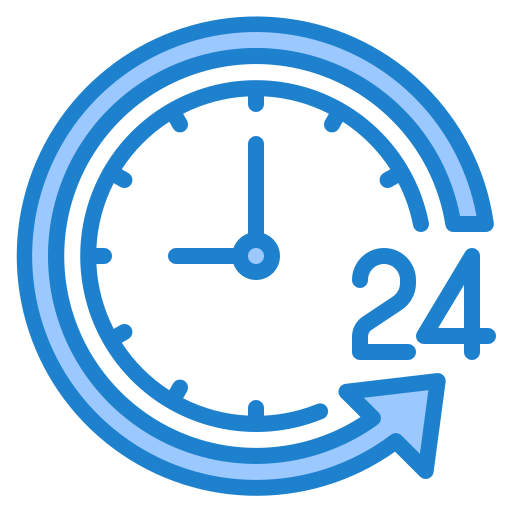 24 시간 srip Blue icon