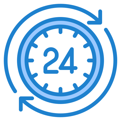 24-часовой формат srip Blue иконка