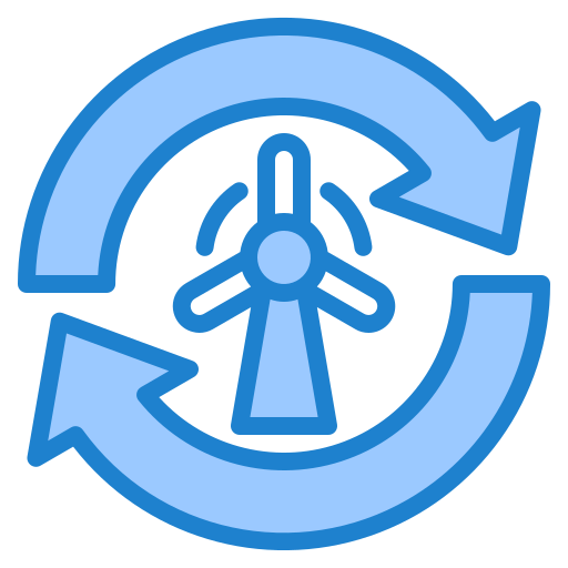 풍력 에너지 srip Blue icon