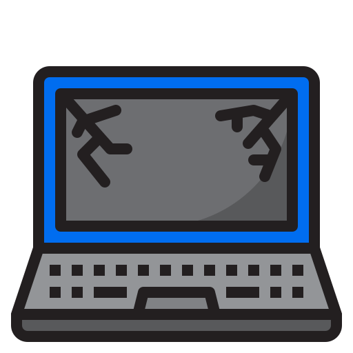 ordenador portátil srip Lineal Color icono