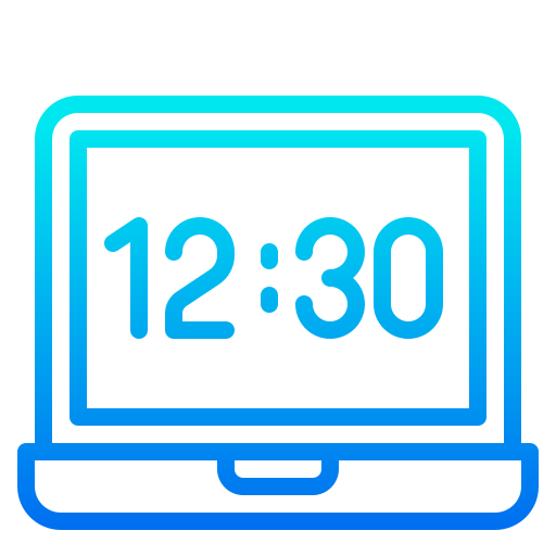 reloj despertador digital srip Gradient icono