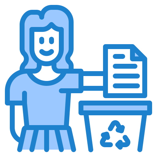 Recycle bin srip Blue icon