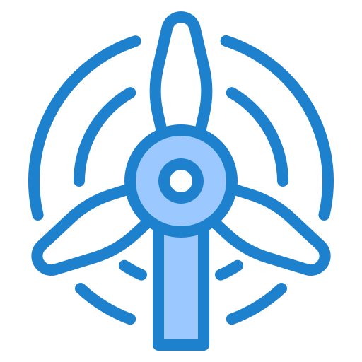 Wind power srip Blue icon