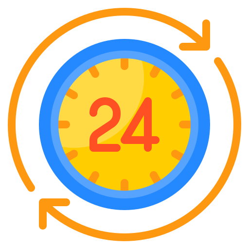 24 stunden uhr srip Flat icon