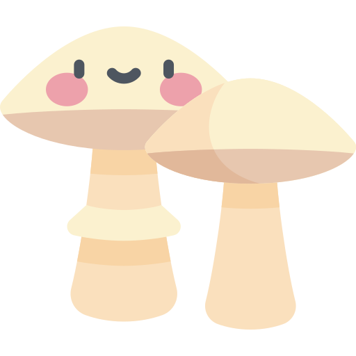 Mushrooms Kawaii Flat icon
