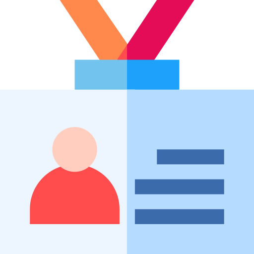 tarjeta de identificación Basic Straight Flat icono