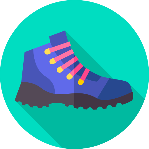 Hiking boots Flat Circular Flat icon