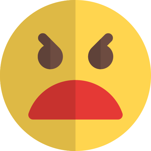 Angry face Pixel Perfect Flat icon
