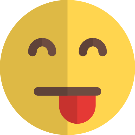 Tongue out Pixel Perfect Flat icon