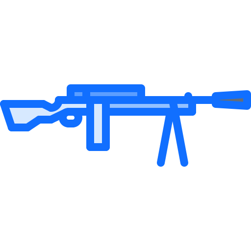 Machine gun Coloring Blue icon