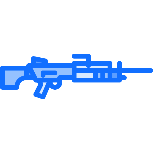 Assault rifle Coloring Blue icon