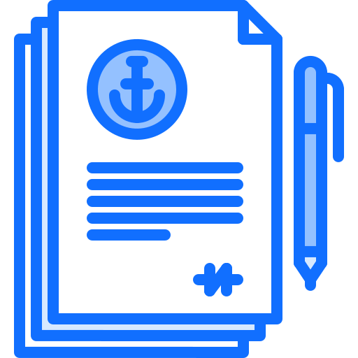 Contract Coloring Blue icon