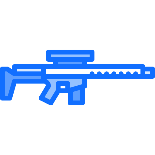 Assault rifle Coloring Blue icon