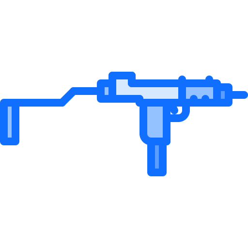 Submachine gun Coloring Blue icon