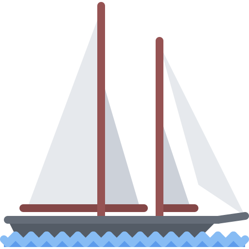 ヨット Coloring Flat icon