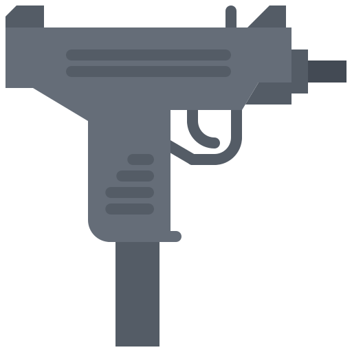 pistola ametralladora Coloring Flat icono