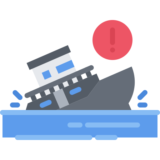 Shipwreck Coloring Flat icon