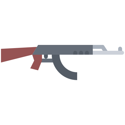 Assault rifle Coloring Flat icon