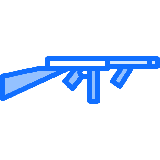 Submachine gun Coloring Blue icon