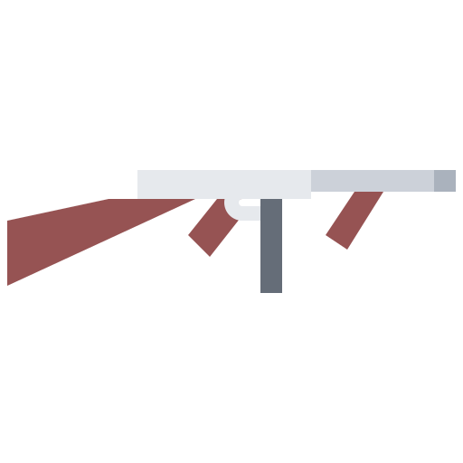 Submachine gun Coloring Flat icon
