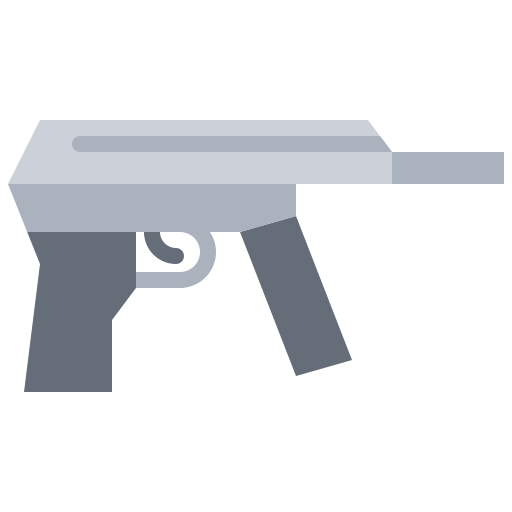 pistola ametralladora Coloring Flat icono
