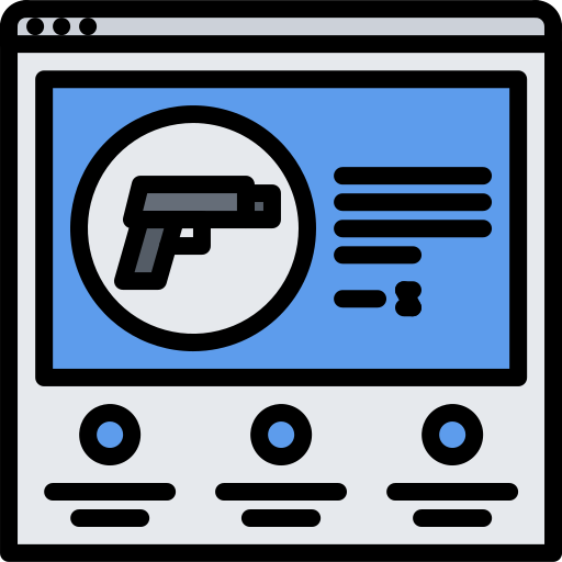 Gun shop Coloring Color icon