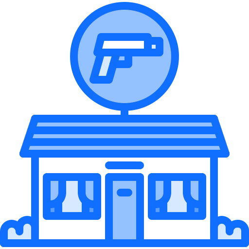 Gun shop Coloring Blue icon